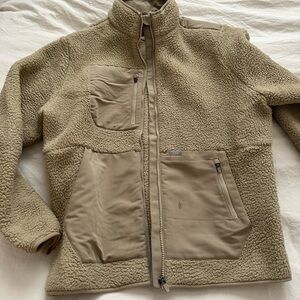 XL FIGS TEDDY JACKET, BEIGE - USED
